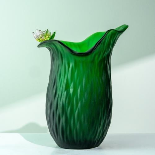 فازة كرستال خضراء - Green crystal vase