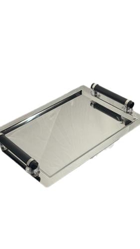 صينية بمقبض كريستال اسود - Tray with Black Crystal Handle