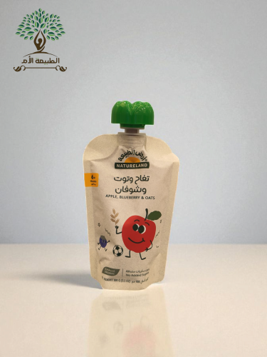 ارض الطبيعة - مهروس فواكه عضوي بنكهة التفاح والتوت...