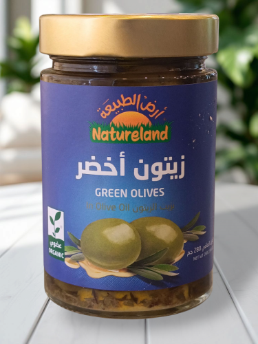 ارض الطبيعة - زيتون اخضر بزيت الزيتون ، 280 غرام