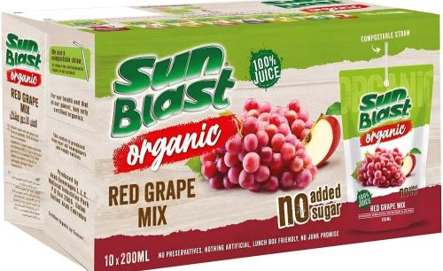 سن بلاست _ عصير التفاح مع العنب عضوي بدون سكر كرتو...