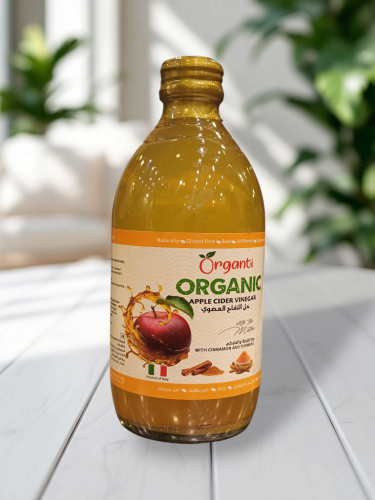 Organti - خل التفاح العضوي مع القرفة والكركم ،500م...