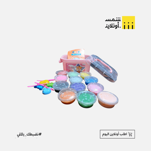 مجموعة الطين الخفيف الإبداعي – 12 لون مع أدوات تشك...