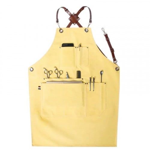 مريلة اصفر متعددة الجيوب