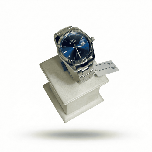 طقم ساعة رجالي فاخر لون ازرق غامق