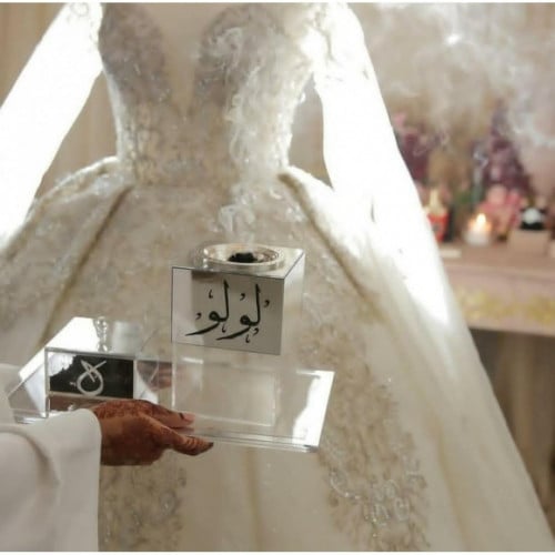 طقم مبخرة اكريلك زجاجي 3 قطع بالاسم