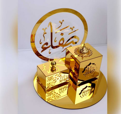 طقم مبخرة اكريليك 3 قطع بالاسم - 4