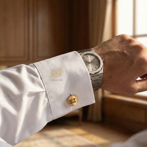 كبك رجالي محفور بالاسم ذهبي