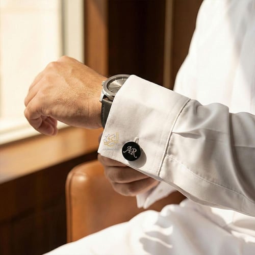 كبك رجالي محفور بالاسم اسود