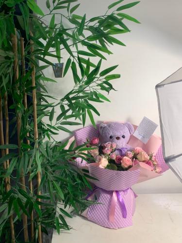 بوكيه الدبدوب البنفسجي – هدية تذوّب القلب