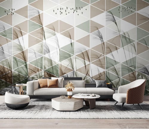 ورق جدران بتصميم بمناظر طبيعية من القصب الشمالي ال...