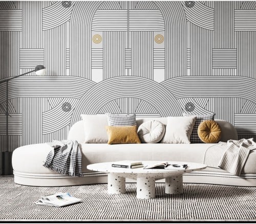 ورق جدران بتصميم الجدار الهندسي T23G0038