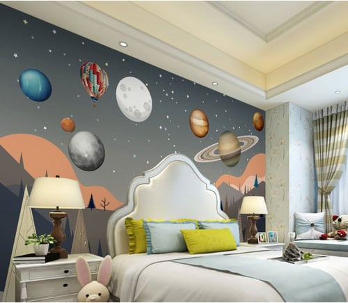 ورق جدران غرف الاطفال بتصميم الفضاء - TT2403-31609