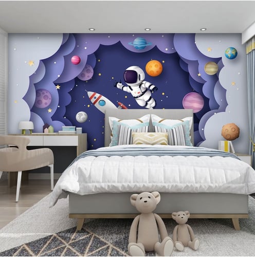ورق جدران غرف الأطفال بتصميم الفضاء - TT2403-1290