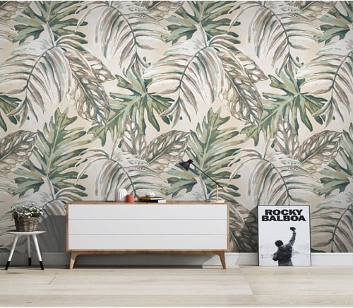 ورق جدران بتصميم الأوراق العتيقة TT2402-9818