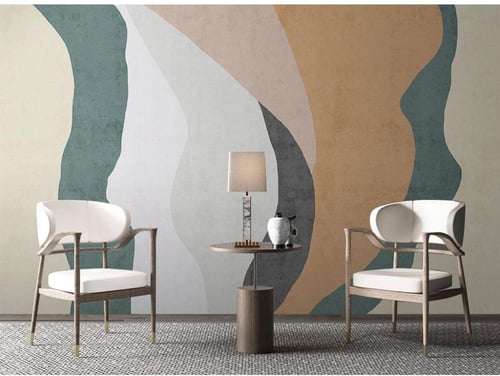 ورق جدران بتصميم فن الرسم الهندسي التجريدي TT2403-...