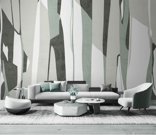 ورق جدران بتصميم فن الرسم الهندسي التجريدي TT2403-...