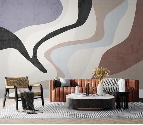 ورق جدران بتصميم الفن التجريدي البسيط TT2403-29329