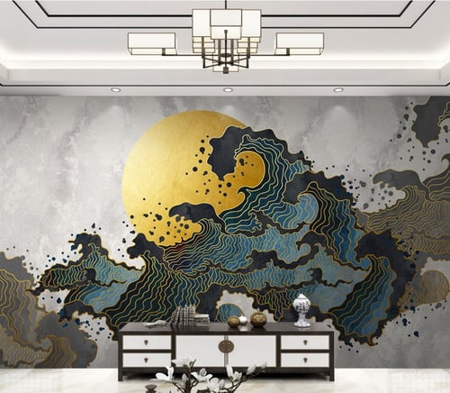 ورق جدران بتصميم ضوء المياه الفاخرة TT2403-39147