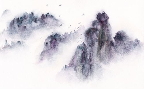 ورق جدران بتصميم الفن المائي - TT24032