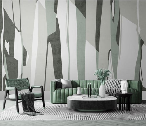 ورق جدران بتصميم فن الرسم الهندسي التجريدي TT2403-...