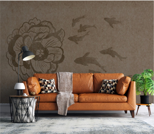 ورق جدران بتصميم زهرة البحر GW301084