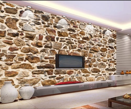 ورق جدران بتصميم الاحجار والطوب ST2402-9988