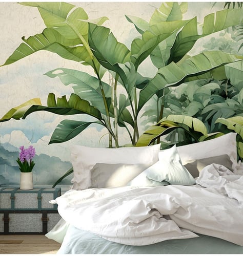 ورق جدران بتصميم الأوراق العتيقة TT2402-3385