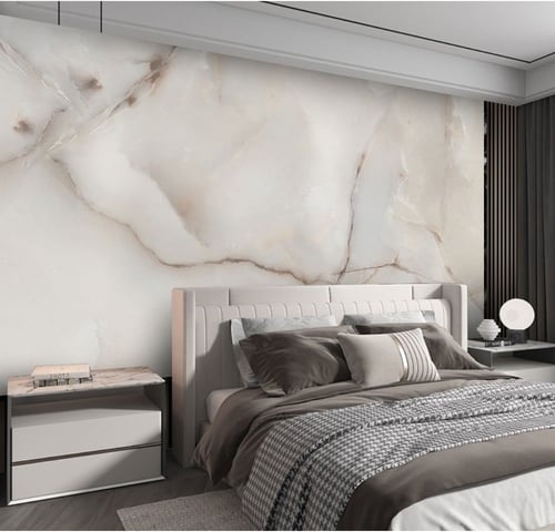 ورق جدران بتصميم الرخام والخشب GWM370036