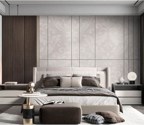 ورق جدران بتصميم الرخام والخشب GWM370022