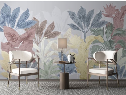 ورق جدران بتصميم نباتات استوائية شمالية فاخرة TT24...