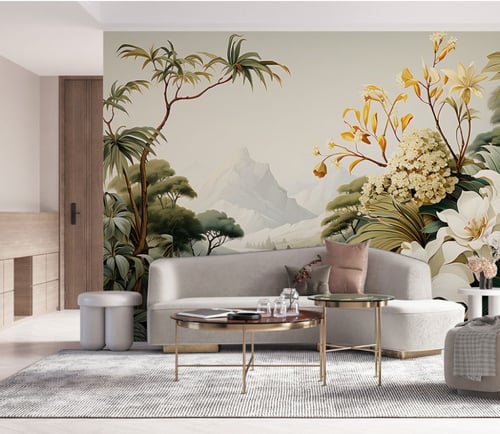 ورق جدران بتصميم الأوراق العتيقة TT2402-1349