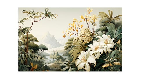 ورق جدران بتصميم الأوراق العتيقة TT2402-1349