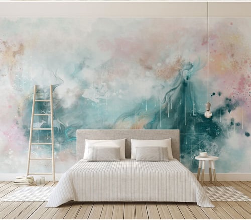 ورق جدران بتصميم الفن المائي - TT240301-2