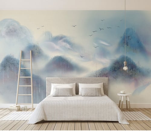 ورق جدران بتصميم الفن المائي - TT240312