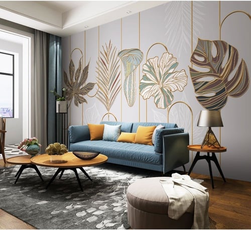 ورق جدران بتصميم الأوراق العتيقة TT2402-6660