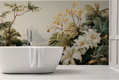 ورق جدران بتصميم الأوراق العتيقة TT2402-1349