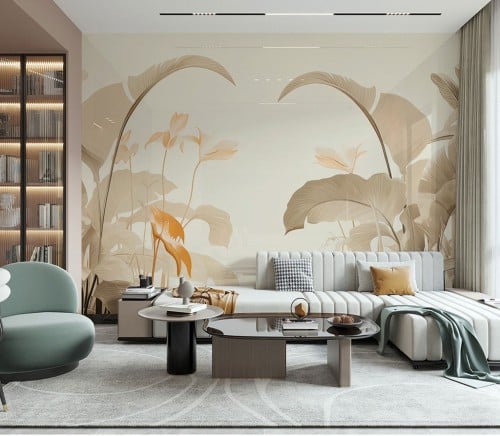 ورق جدران بتصميم الأوراق العتيقة TT2402-8676