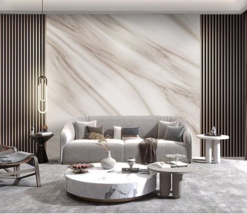 ورق جدران بتصميم الرخام والخشب GWM370010