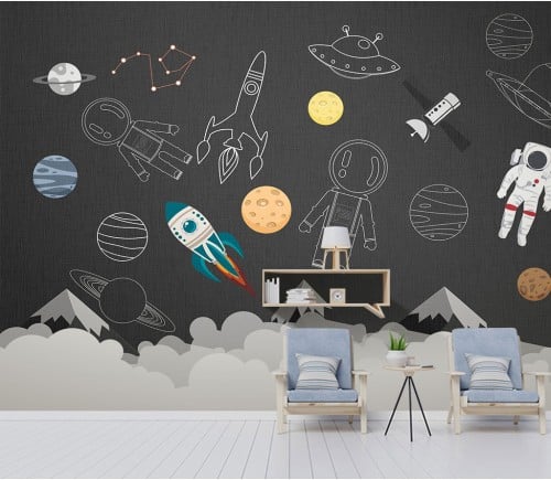 ورق جدران غرف الاطفال بتصميم الفضاء - TT2403-31611