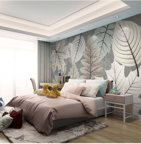 ورق جدران بتصميم الأوراق العتيقة TT2402-7387