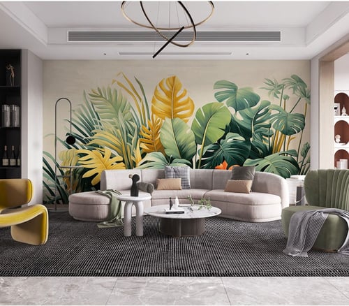 ورق جدران بتصميم الأوراق العتيقة TT2402-3338