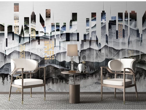 ورق جدران بتصميم فاخر بالحبر المعماري TT2403-37747