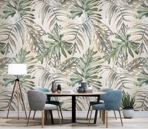 ورق جدران بتصميم الأوراق العتيقة TT2402-9818