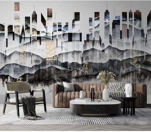 ورق جدران بتصميم فاخر بالحبر المعماري TT2403-37747