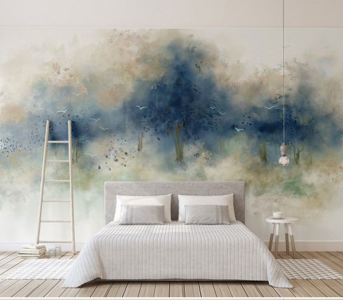 ورق جدران بتصميم الفن المائي - TT240314