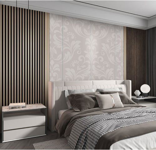 ورق جدران بتصميم الرخام والخشب GWM370018