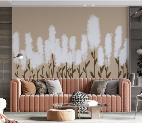 ورق جدران بتصميم الاشجار القطنية GW301069