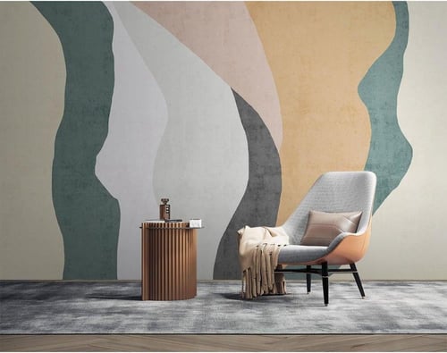 ورق جدران بتصميم فن الرسم الهندسي التجريدي TT2403-...