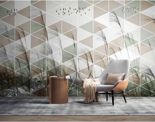 ورق جدران بتصميم بمناظر طبيعية من القصب الشمالي ال...